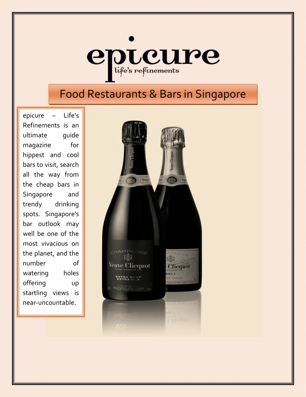food restaurants bars in singapore