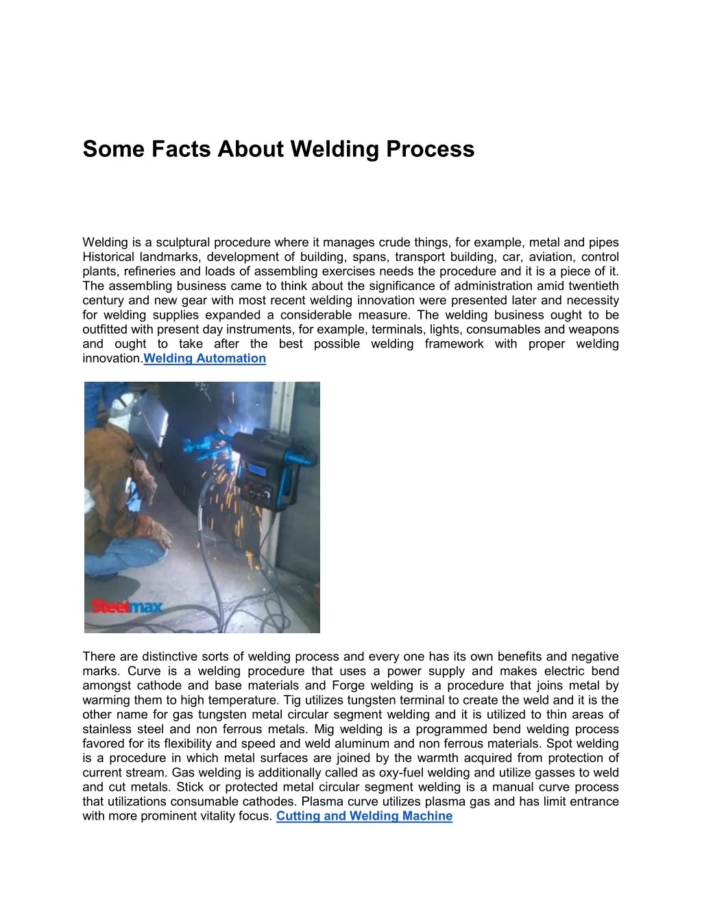 some facts about welding process
