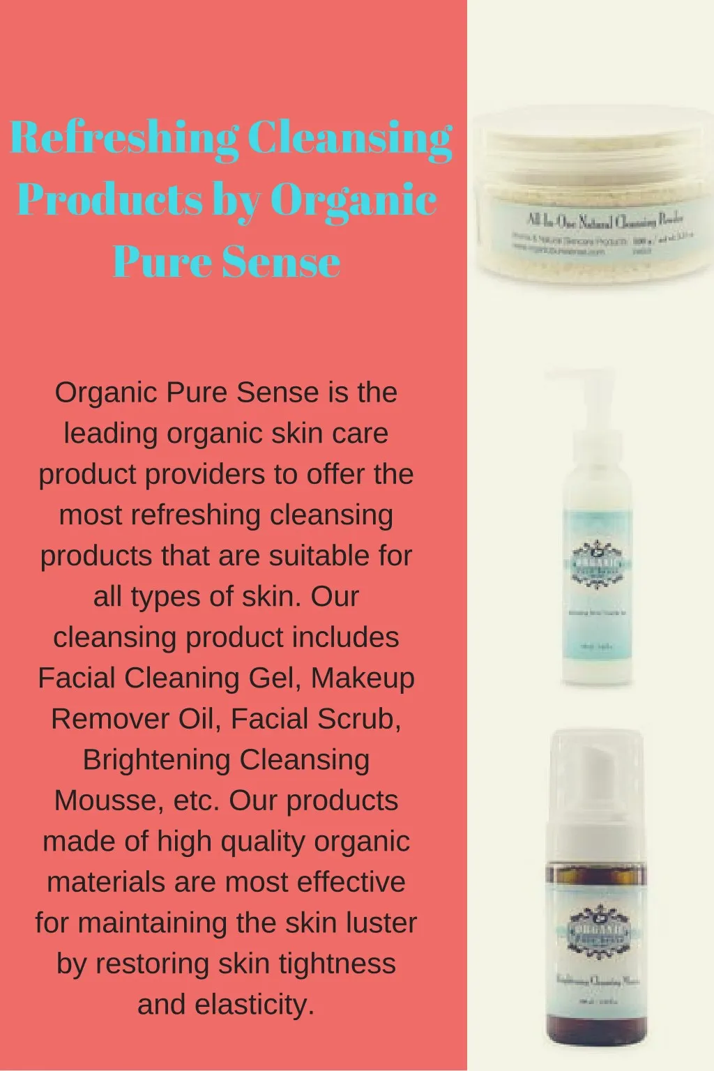 refreshing cleansing products by organic pure