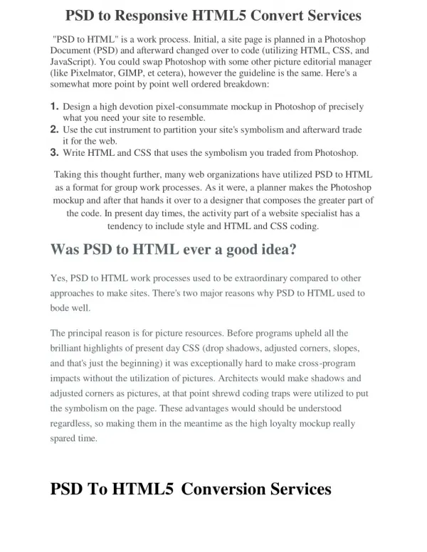 PSD to Responsive HTML5 Convert Services