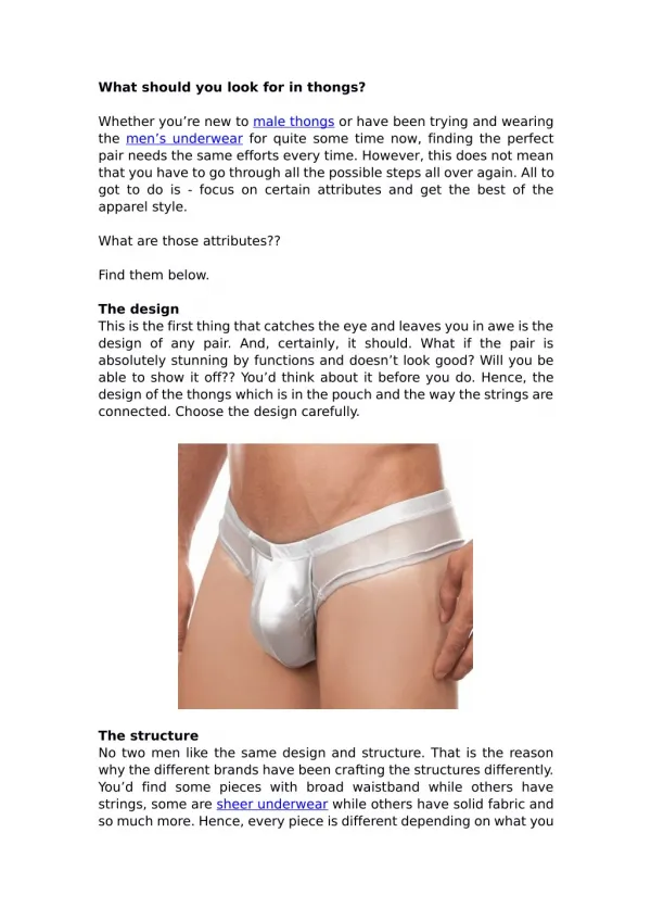 what should you look for in thongs