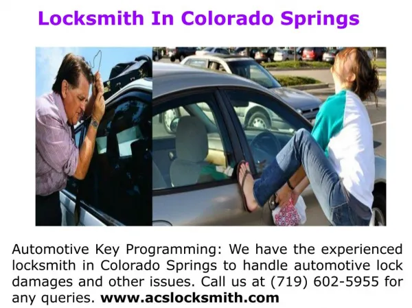 Locksmith In Colorado Springs