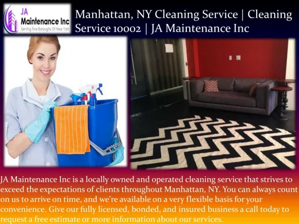 Manhattan, NY Cleaning Service | Cleaning Service 10002