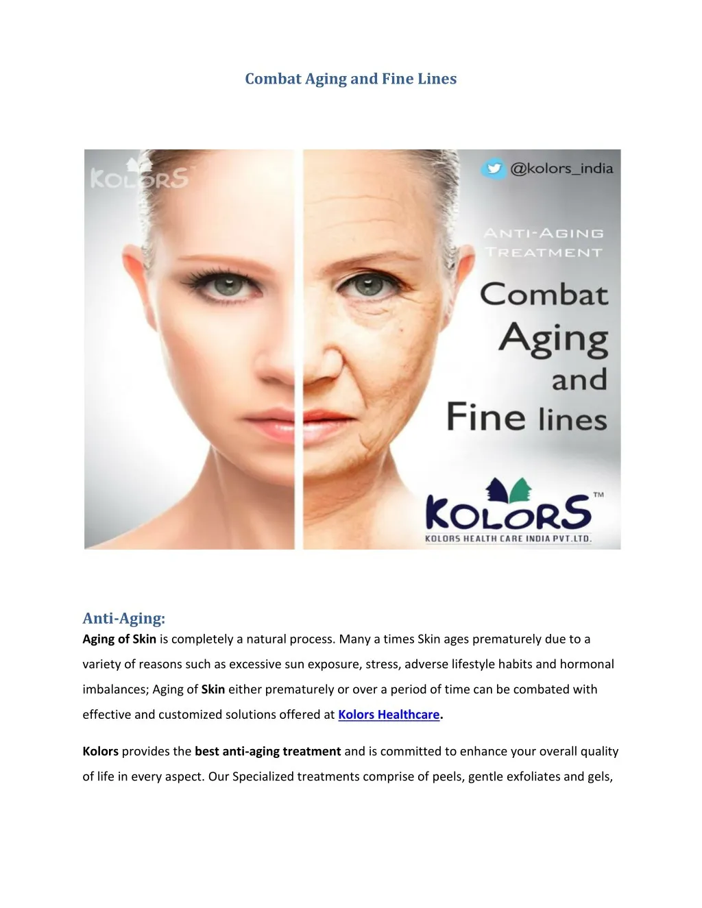 combat aging and fine lines