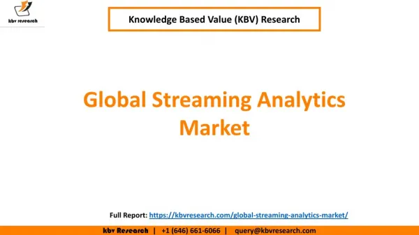 Global Streaming Analytics Market By Application
