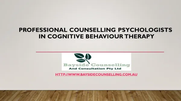 Counselling Psychologists | Cognitive Behaviour Therapy | Mental Health Frankston