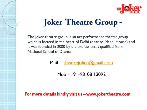 Join Theatre Group in Delhi