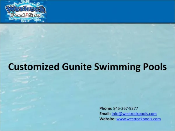 Customized Gunite swimming pools