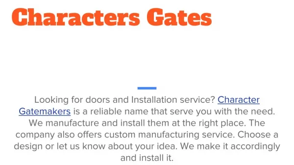 Character Gates