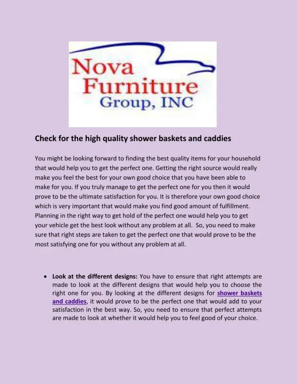 Check for the high quality shower baskets and caddies