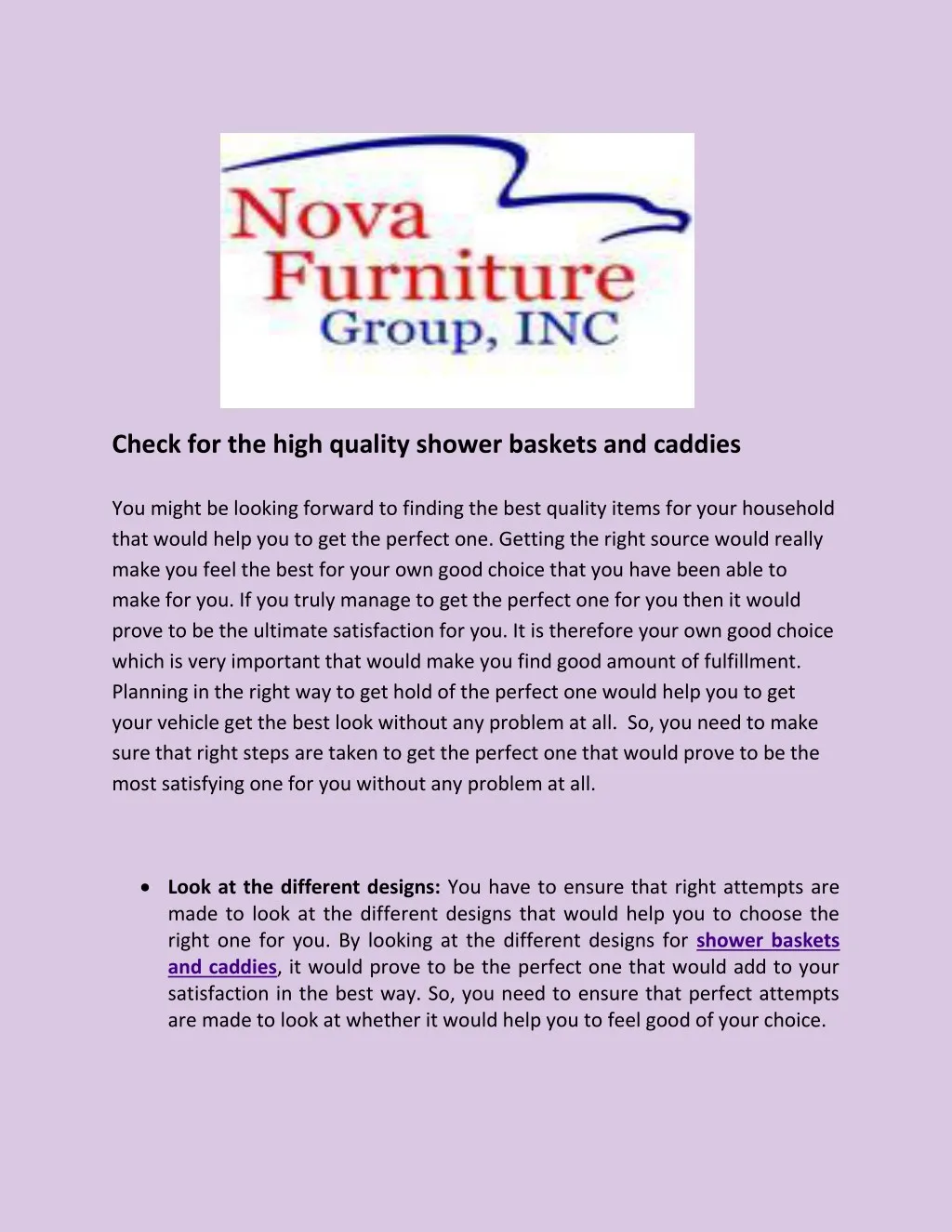 check for the high quality shower baskets