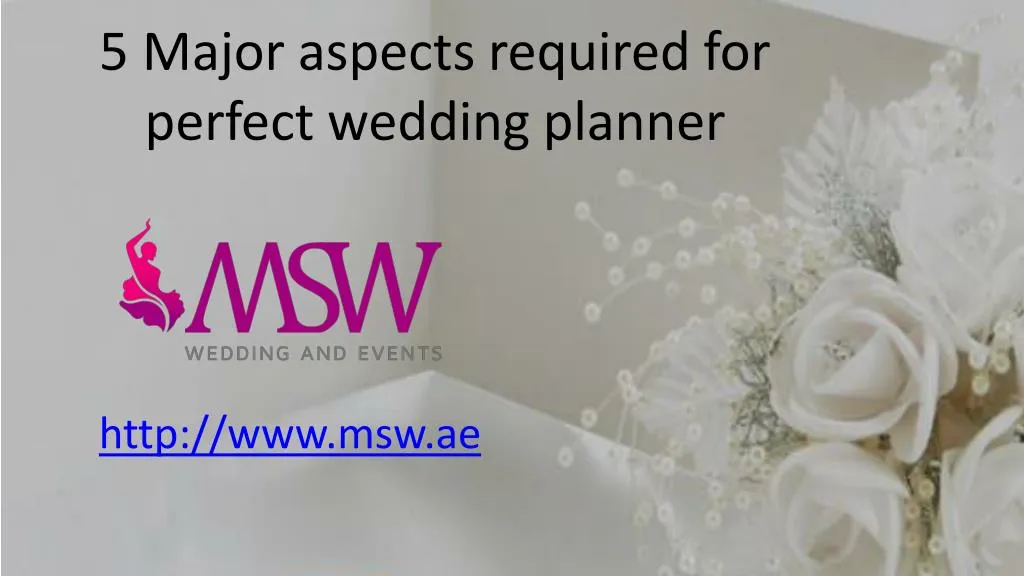 5 major a spects required for perfect wedding planner
