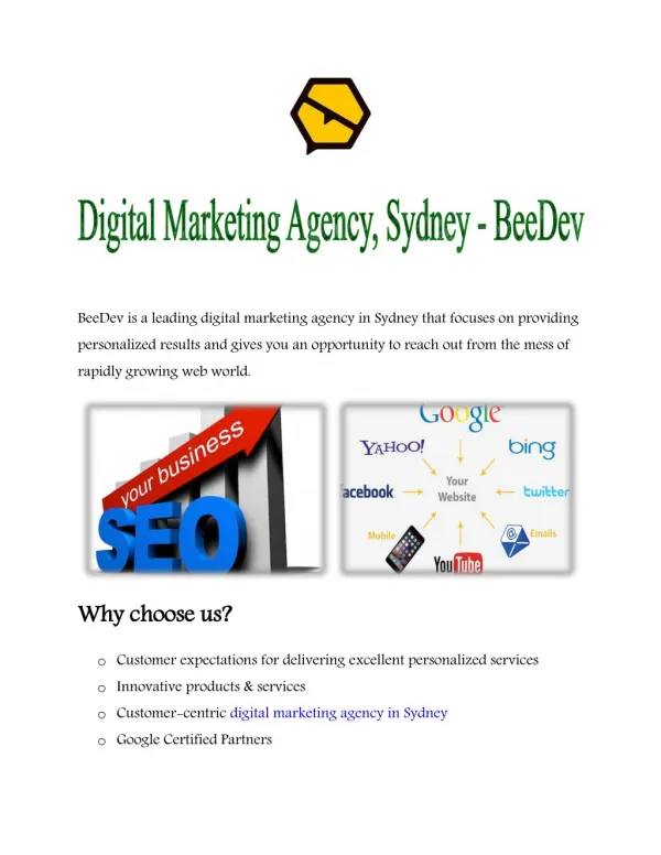 Digital Marketing Agency, Sydney - BeeDev