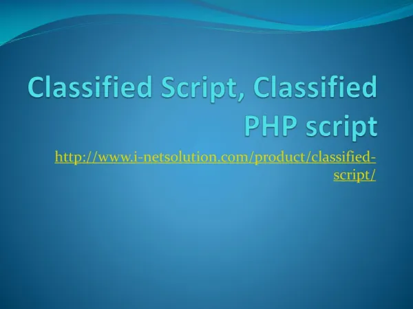 Classified Script, Classified PHP script