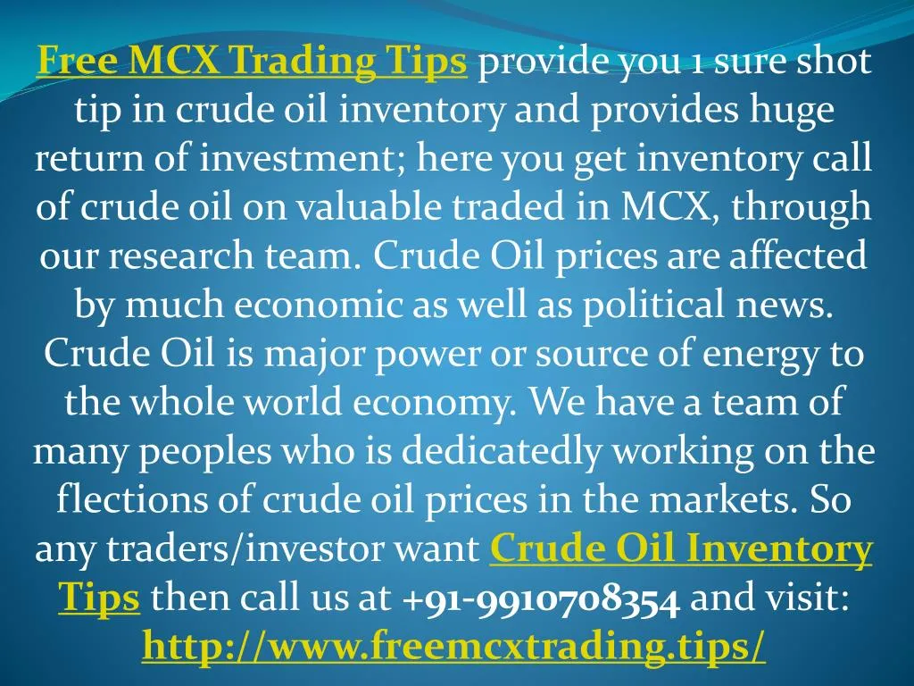 free mcx trading tips provide you 1 sure shot