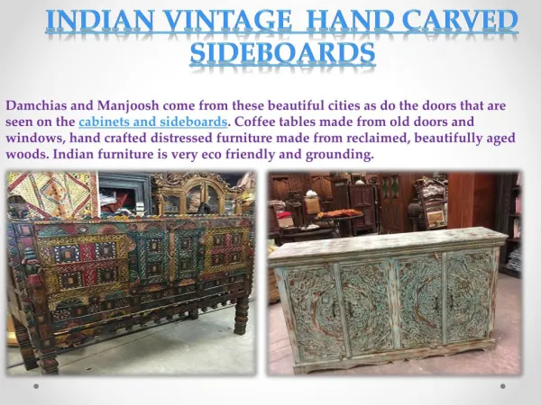 Indian Vintage Hand Carved Sideboards