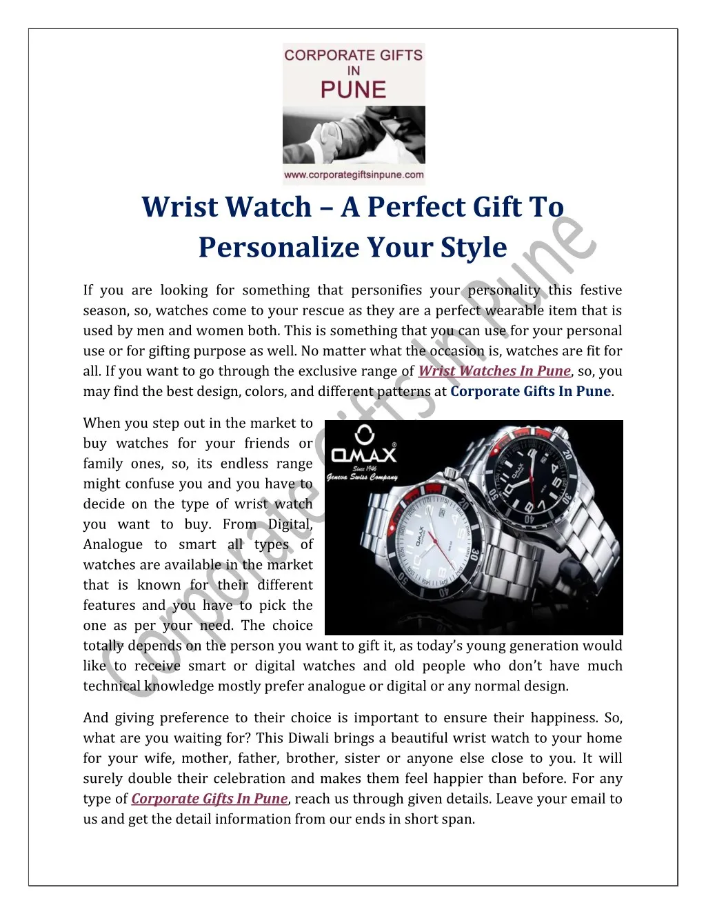 wrist watch a perfect gift to personalize your