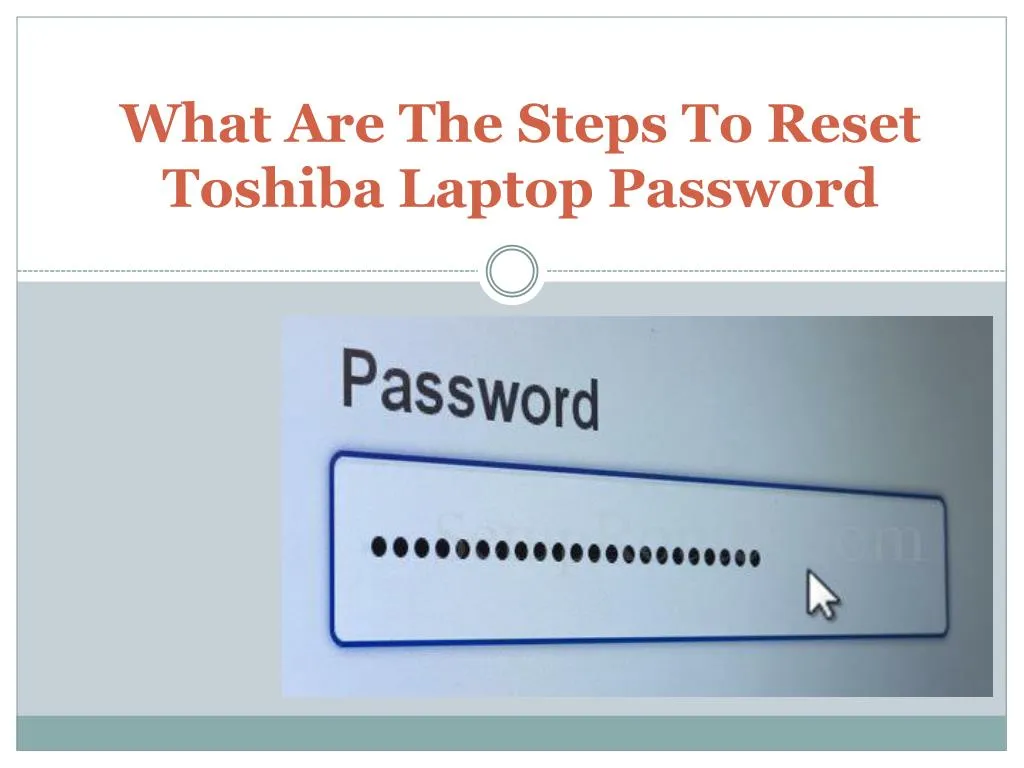 what are the steps to reset toshiba laptop password