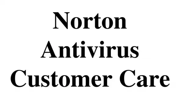 Norton Antivirus Customer Care