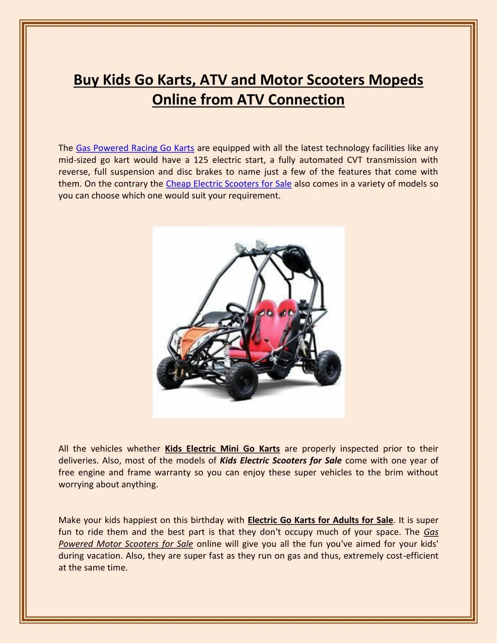 buy kids go karts atv and motor scooters mopeds
