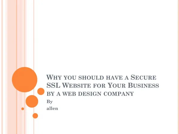Why you should have a secure ssl website