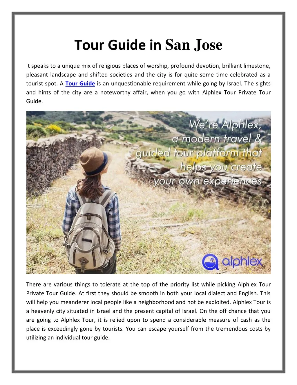 tour guide in san jose