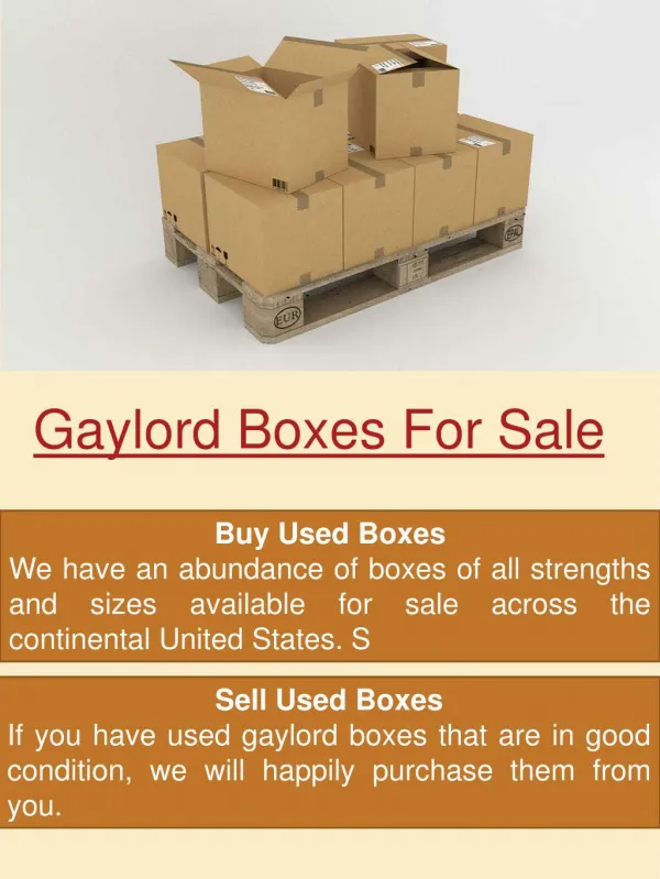 Gaylord Boxes For Sale Call US ( 708 316 8448)