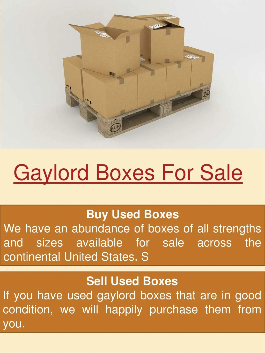 gaylord boxes for sale