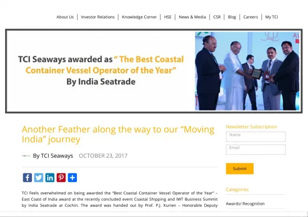 Another Feather along the way to our Moving India journey