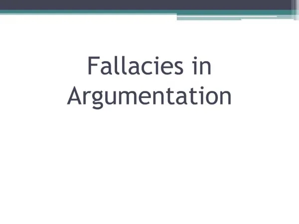 Fallacies in Argumentation