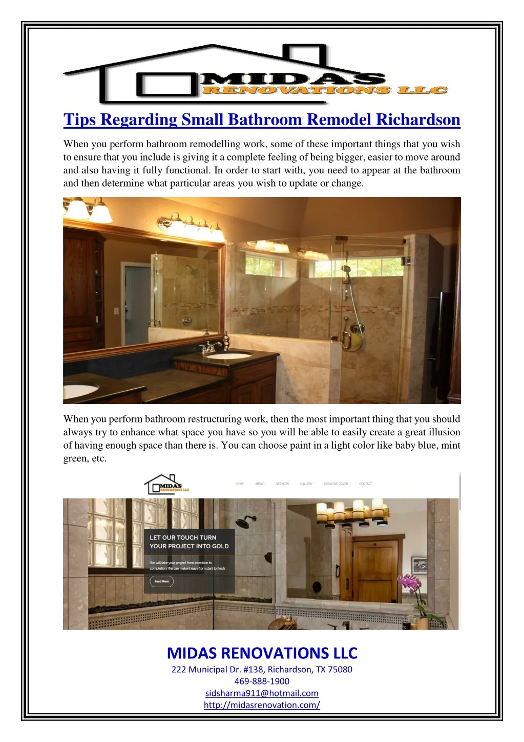tips regarding small bathroom remodel richardson