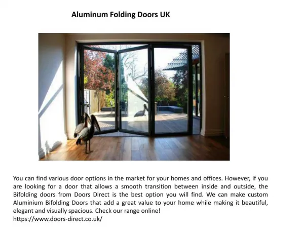 Aluminum Folding Doors UK