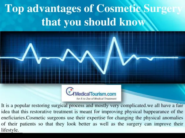 Top advantages of Cosmetic Surgery that you should know