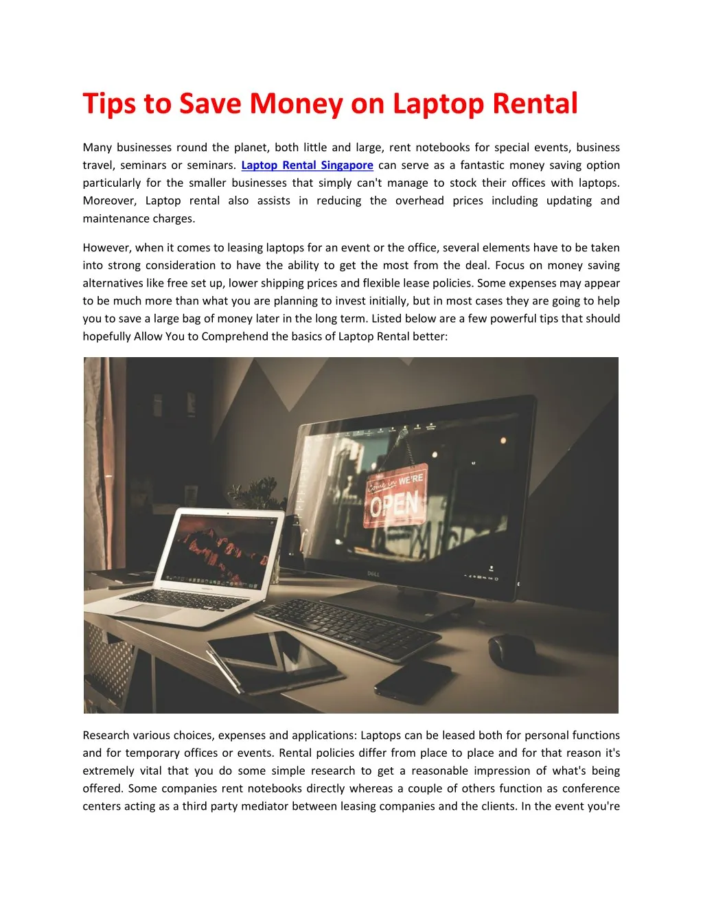 tips to save money on laptop rental