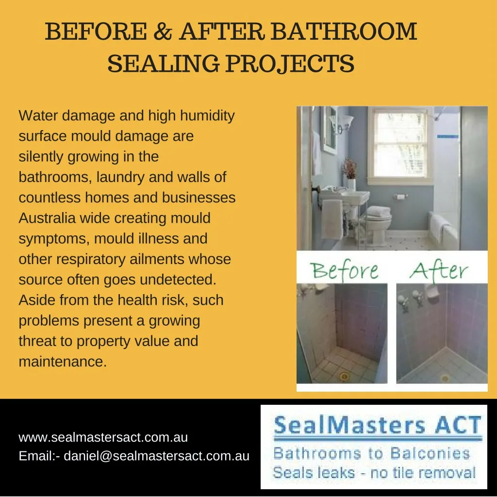 before after bathroom sealing projects