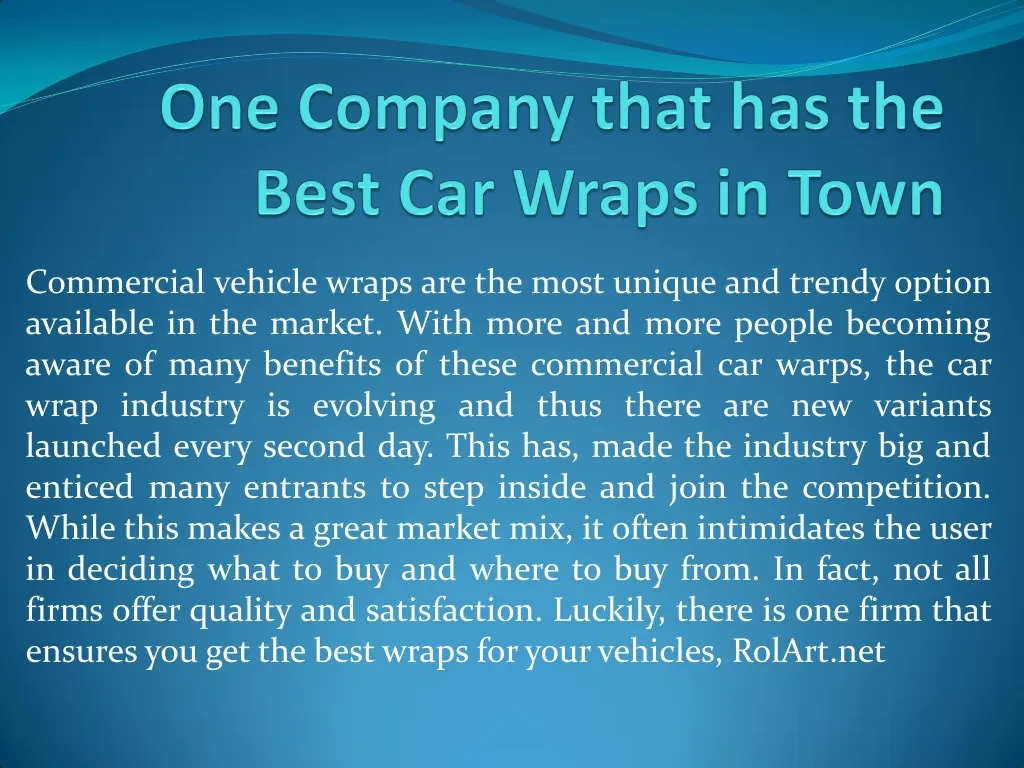 commercial vehicle wraps are the most unique