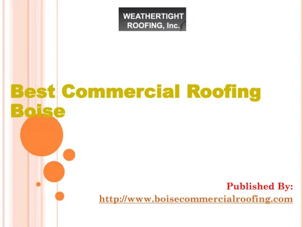 Best Commercial Roofing Boise