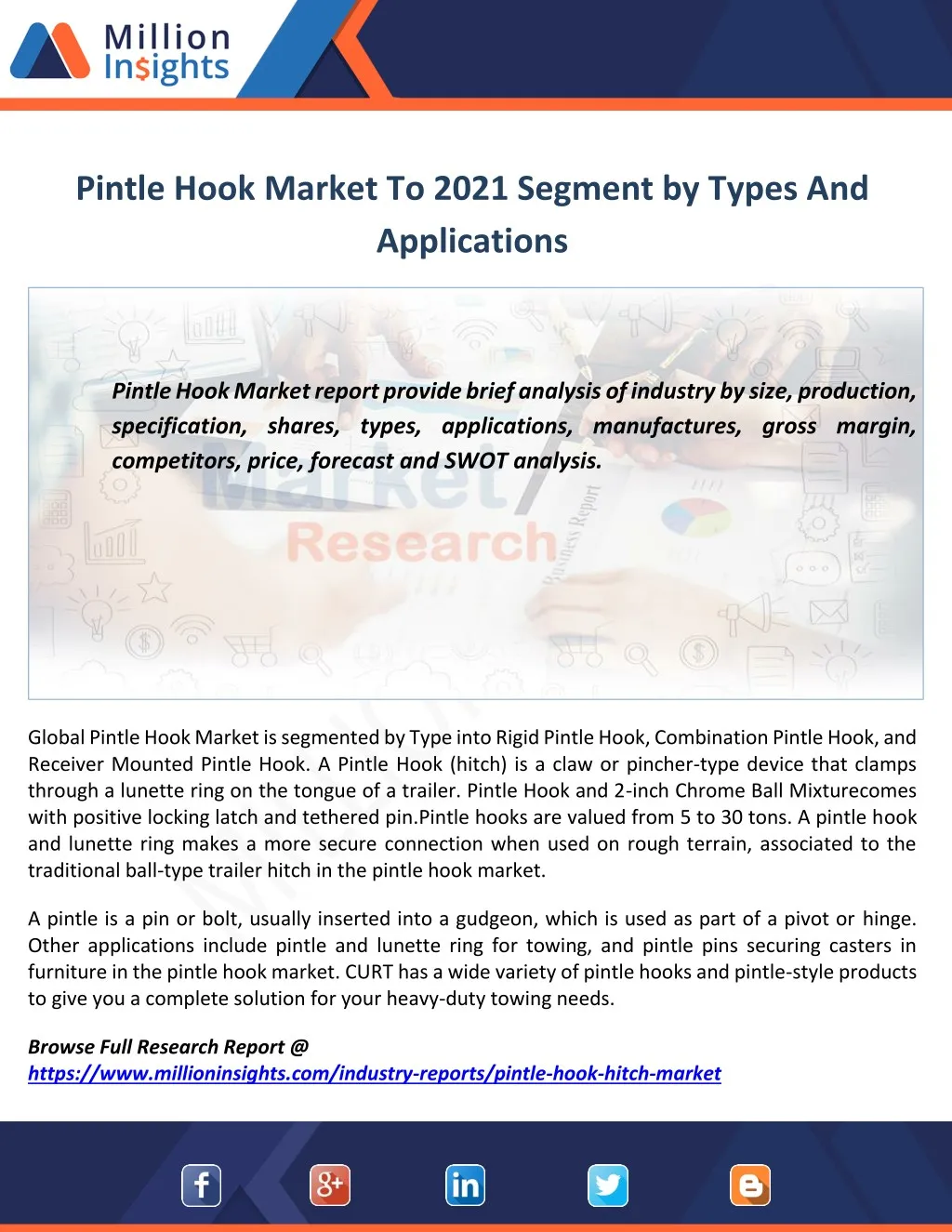 pintle hook market to 2021 segment by types