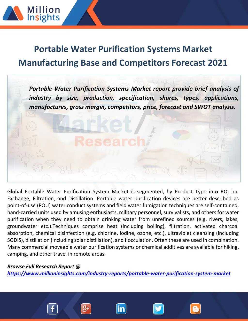 portable water purification systems market