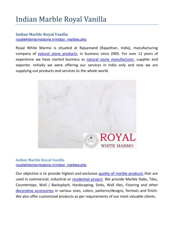Indian Marble Royal Vanilla