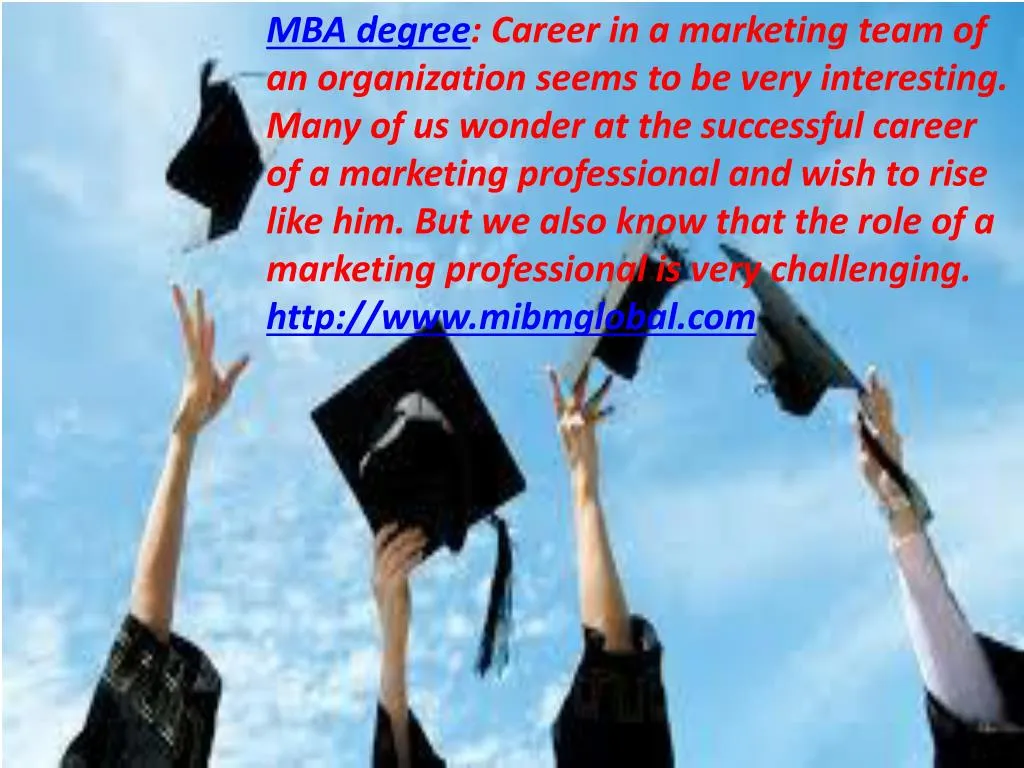mba degree career in a marketing team