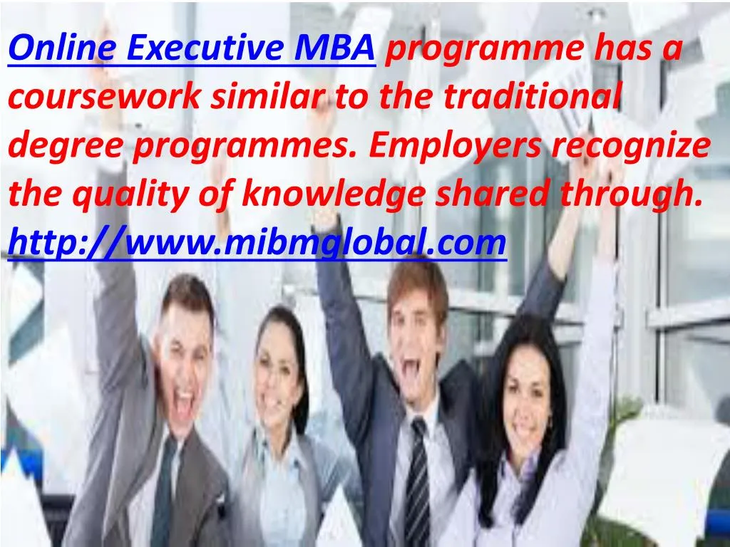online executive mba programme has a coursework