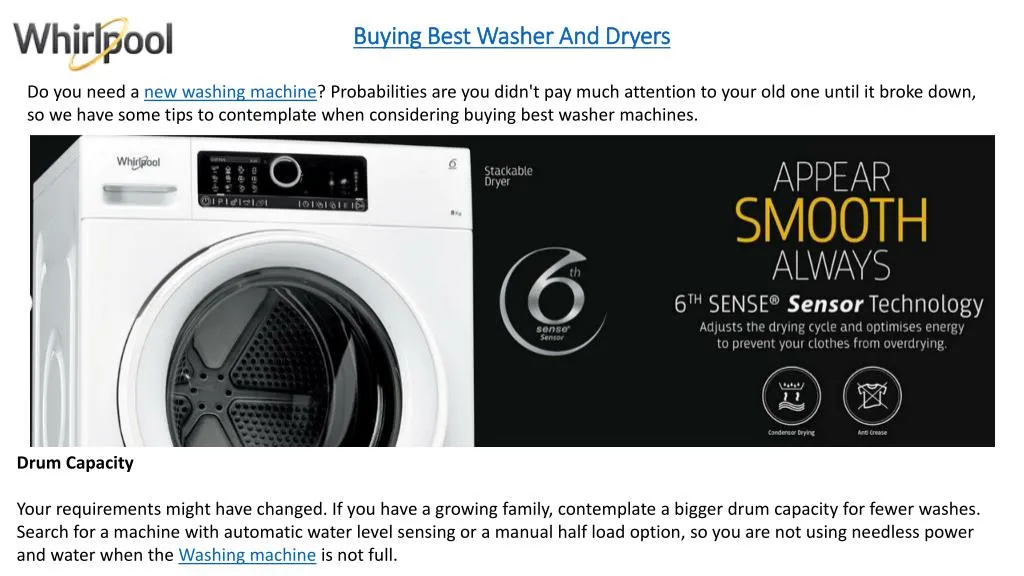 buying b est w asher and dryers