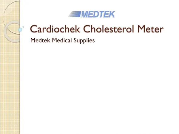 Cardiochek Cholesterol Meter - Medtek