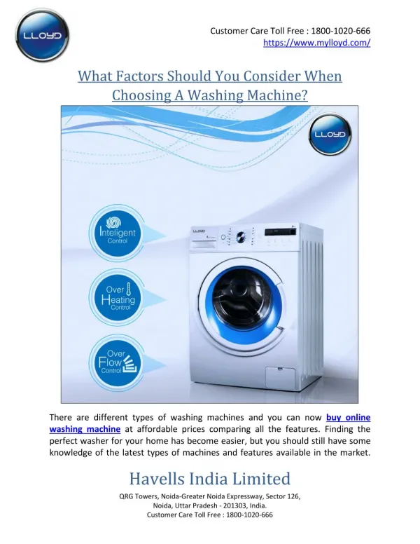 What Factors Should You Consider When Choosing A Washing Machine?
