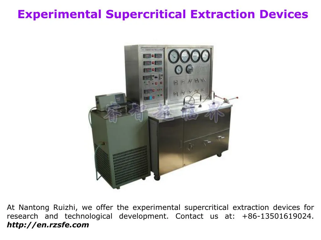 experimental supercritical extraction devices