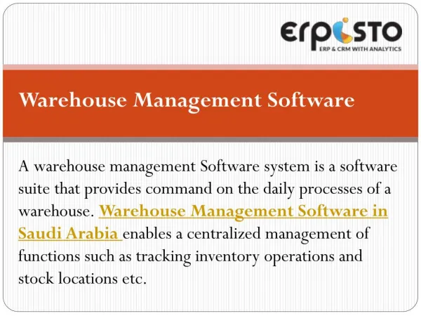 Organize Warehouse workflow by Warehouse Management Software in Saudi Arabia