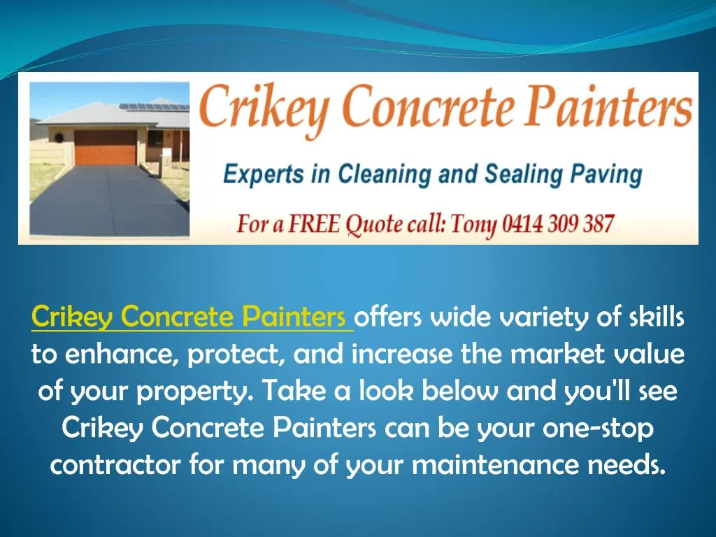 crikey concrete painters offers wide variety