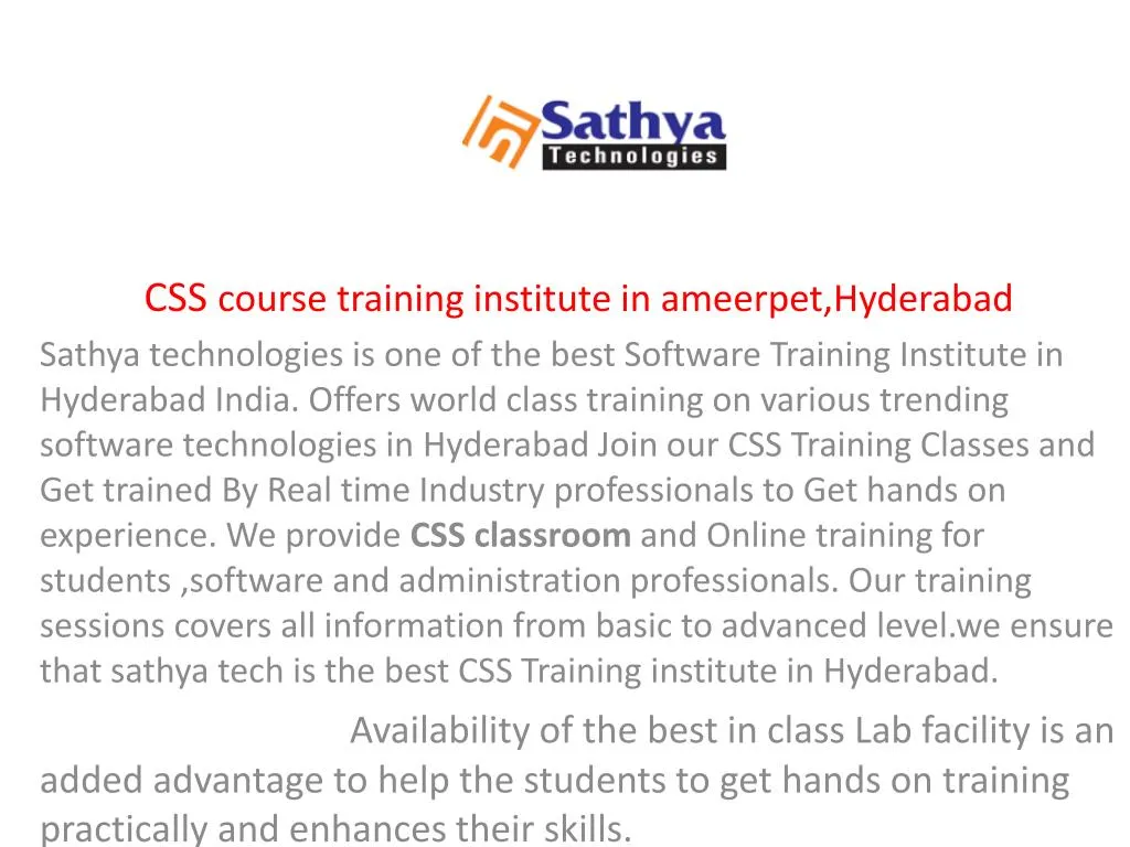 css course training institute in ameerpet