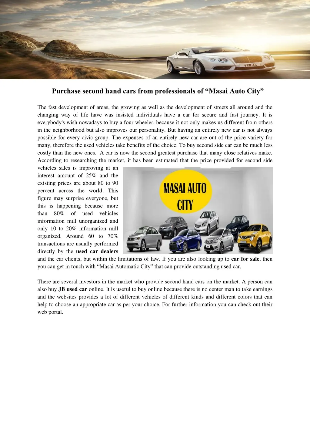 purchase second hand cars from professionals